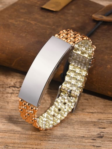 Steel & Rose gold color Stainless steel Band Bangle