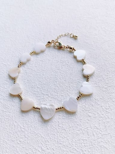 Natural Shell Pentagram  Heart Handmade Beaded Bracelet