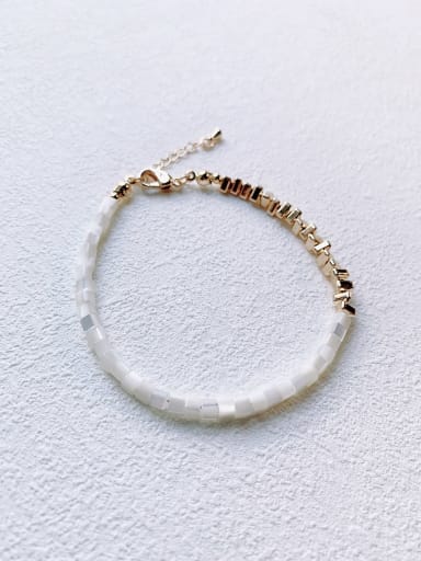 Natural  Shell Beads Asymmetrical Handmade Beaded Bracelet