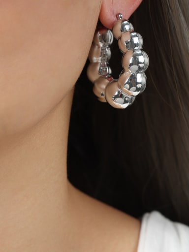 F1032, Steel Earrings Titanium Steel Drop Bead Earring