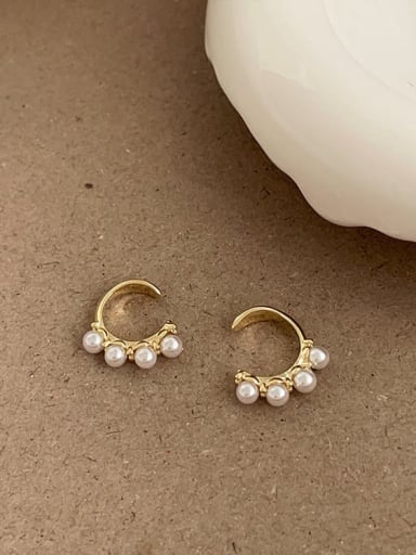 Alloy Imitation Pearl Flower Trend Clip Earring