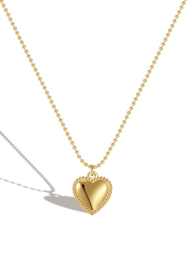 UB129 Gold Necklace Titanium Steel Enamel Heart Hip Hop Necklace