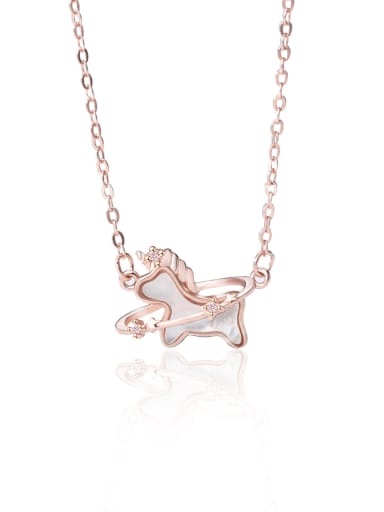 Unicorn necklace rose gold 925 Sterling Silver Shell Deer Dainty Necklace