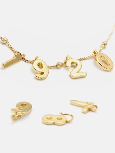 Brass Number  Minimalist Pendant