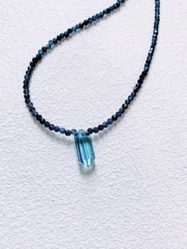 N-ST-0008 Natural  Gemstone Crystal Chain Water Drop Bohemia Handmade Beaded Necklace
