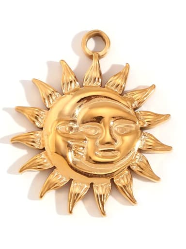 Emoji Moon Sun Pendant Stainless steel 18K Gold Plated Irregular Charm