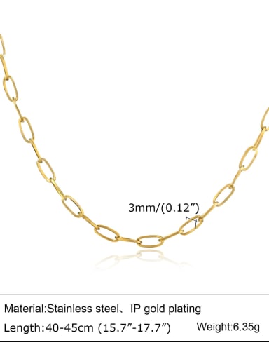 3mm ,40cm and 5cm length Stainless steel Link Necklace