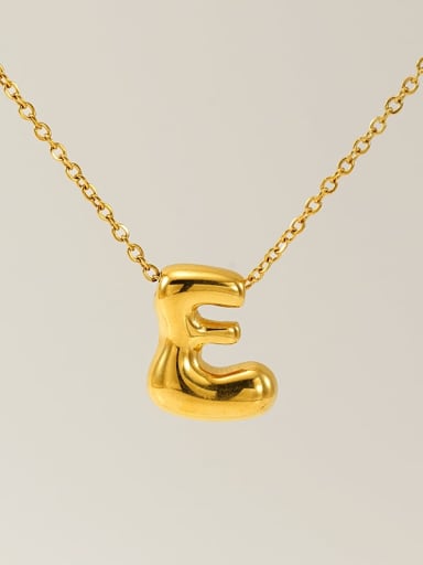Gold E Titanium Steel Classic Initials Necklace