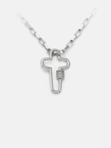Brass  Hollow Cross Minimalist Necklace