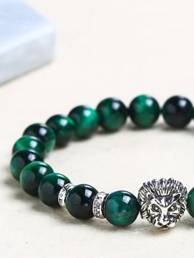 green Alloy Crystal Lion Trend Handmade Beaded Bracelet/Multi-color optional
