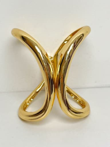golden Color Brass Cuff Double C Bangle