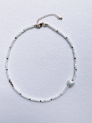 N-SHMT-0004 Freshwater Shell Beads Chain Bohemia Handmade Beaded Necklace