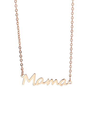 Necklace rose gold Titanium Steel Letter Mama Minimalist Necklace