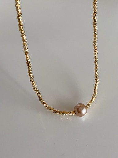 Alloy Freshwater Pearl Geometric Dainty Necklace