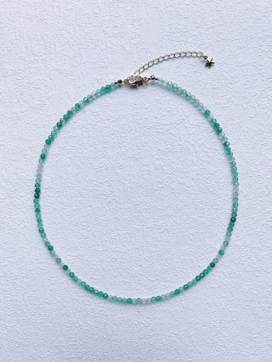 N-ST-0021 Natural  Gemstone Crystal Chain Round Bohemia  Handmade Beaded Necklace