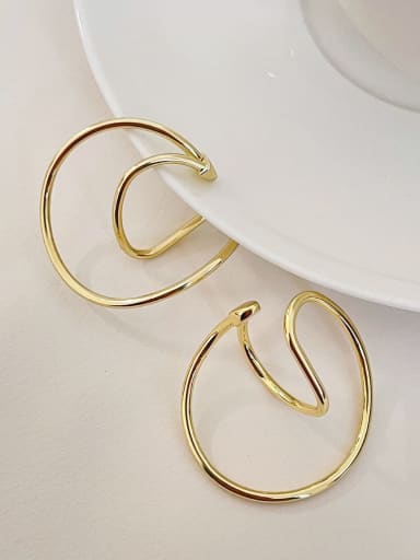 Gold Plated Color Brass Geometric Classic Hoop Earring