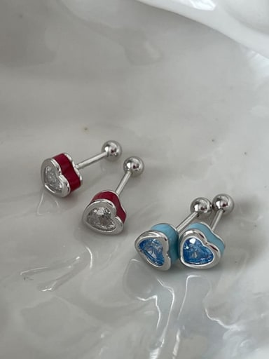 Alloy Cubic Zirconia Heart Dainty Stud Earring