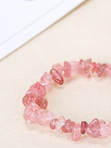 Strawberry crystal Broken Stone Bracelet Crystal gravel Minimalist Handmade Beaded Bracelet