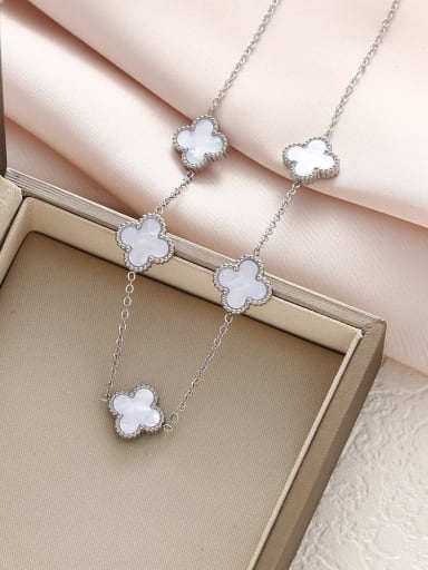 Titanium Steel Flower Necklace with 7 colors