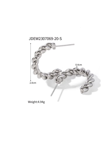 JDEW2307069 20 S Stainless steel Geometric Hip Hop Stud Earring