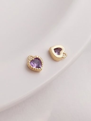 +purple Heart Pendant N-DIY-0014 Gemstone Crystal Chain Heart Pendant Minimalist Handmade Beaded Necklace