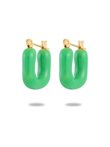 Green Stainless steel Enamel Earring with 9 colors