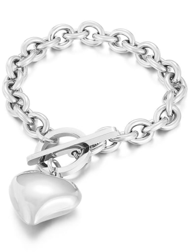 KB163134,Steel,Bracelet Stainless steel Big Heart Statement Necklace Waterproof
