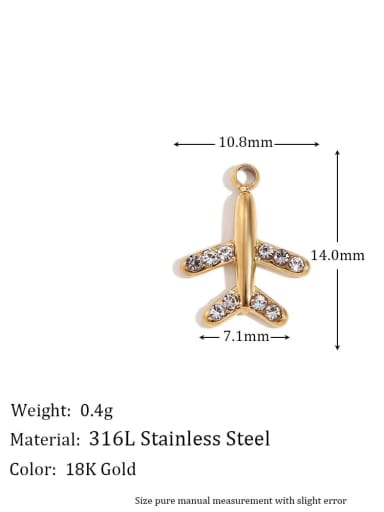Stainless steel 18K Gold Plated Cubic Zirconia Geometric Charm