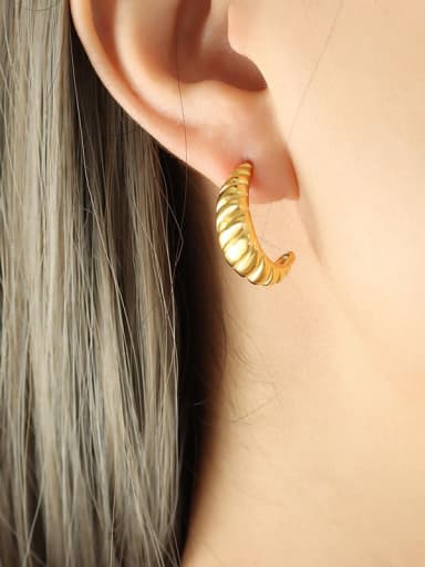 F426 Gold Color Earrings Titanium Steel Geometric Earring with waterproof