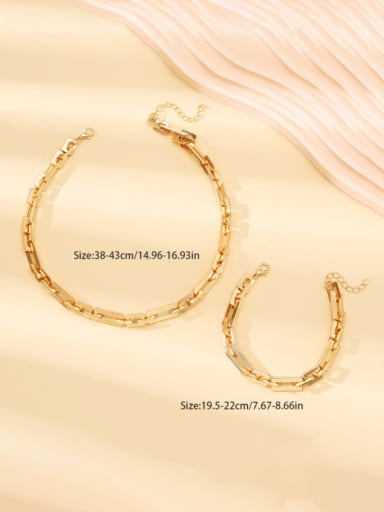 Zinc Alloy Minimalist Geometric Bracelet and Necklace Set