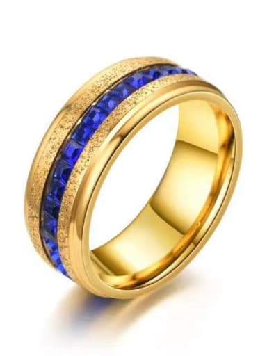 golden Titanium Steel Geometric Band Ring
