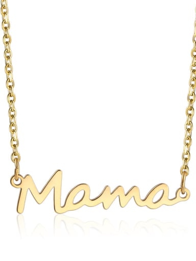 Titanium Steel Letter Mama Minimalist Necklace