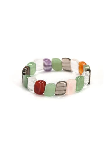 Bevel rectangular bead Crystal Geometric Trend Handmade Beaded Bracelet