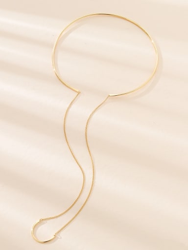 Brass Tassel Minimalist Choker Necklace