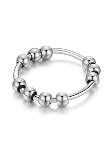 10 round bead steel color Stainless steel Geometric Trend Band Ring