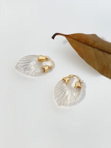 white Brass Resin Artisan Drop Earring with multiple colors