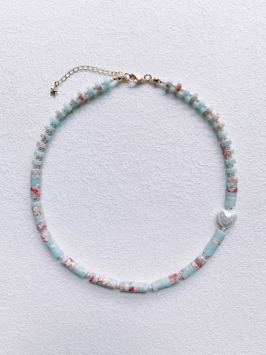 N-STSH-0002 Natural  Gemstone Crystal Chain Handmade Beaded Necklace