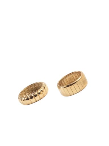 Titanium Steel French gold plated  texturering twist  Band Ring