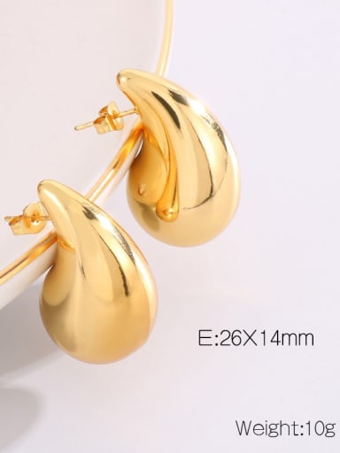 KE110262,Medium Size, Gold Stainless steel Water Drop Dainty Drop Earring
