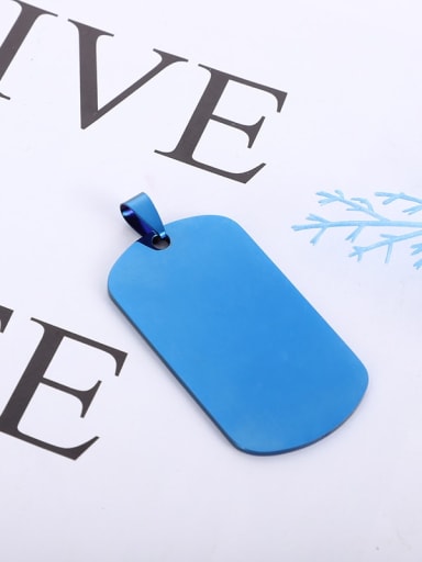 Blue Geometric Stainless steel Pendant For engrave