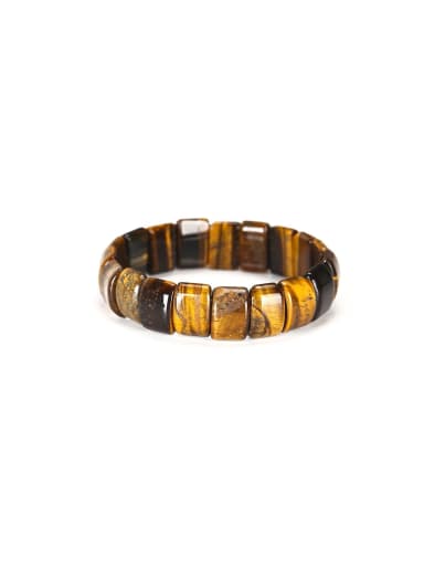 Natural yellow tiger eye stone bracelet Natural Stone Geometric Minimalist Handmade Beaded Bracelet