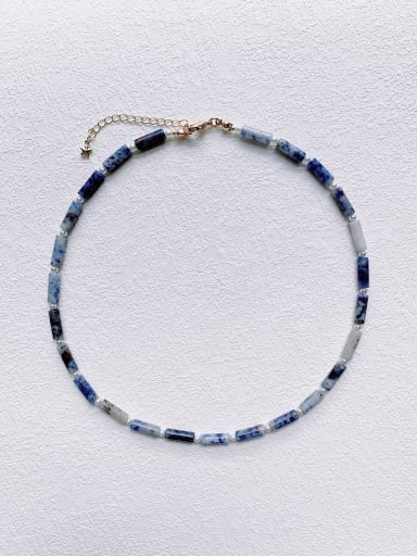 N-STPE-0004 Natural  Gemstone Crystal Beads Chain Handmade Beaded Necklace