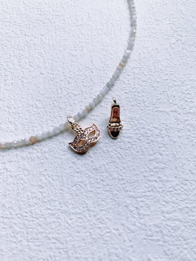 custom N-DIY-0019 Gemstone Crystal Chain Crown Pendant Hip Hop  handmade  Beaded Necklace