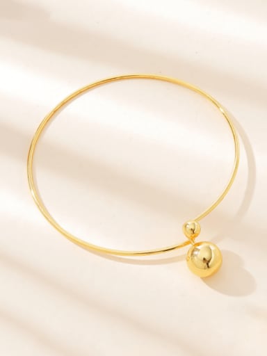Brass Bead Ball Minimalist Choker Necklace