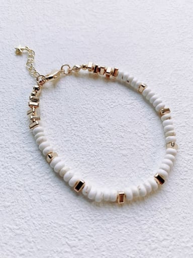 white Brass Natural Stone Multi Color Handmade Beaded Bracelet