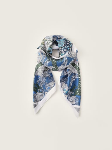 Women Spring Polyester Floral 90*90cm Square Scarf