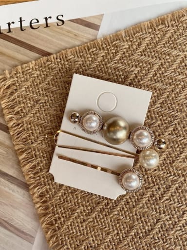 Pearl combination Vintage amber ivory chain combination Hair Barrette/Multi-Color Optional