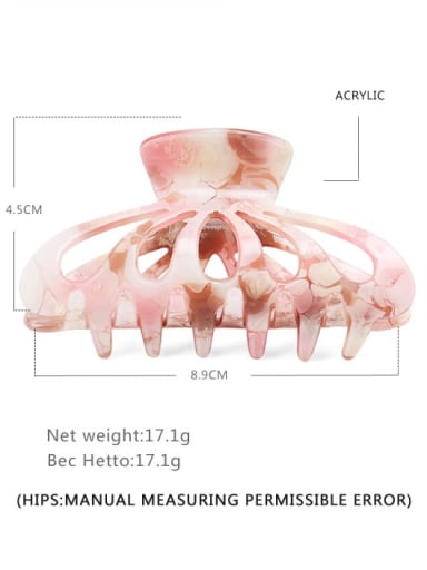 pink Acrylic Minimalist Geometric Multi Color Jaw Hair Claw