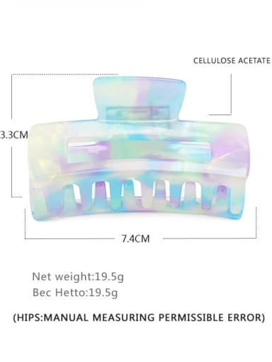 Cellulose Acetate Minimalist Geometric Multi Color Jaw Hair Claw