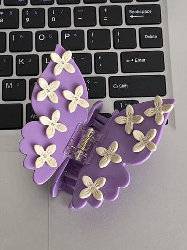 Purple Butterfly Cellulose Acetate Trend Butterfly Alloy Jaw Hair Claw